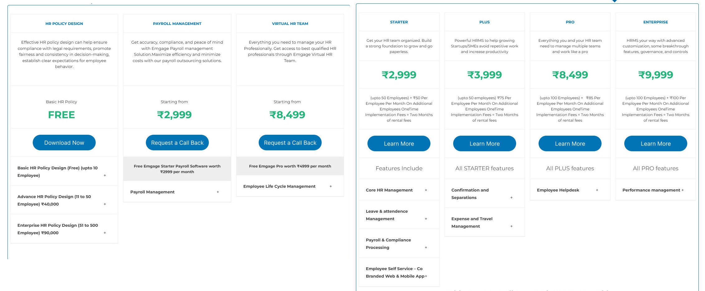 emgage-hr pricing