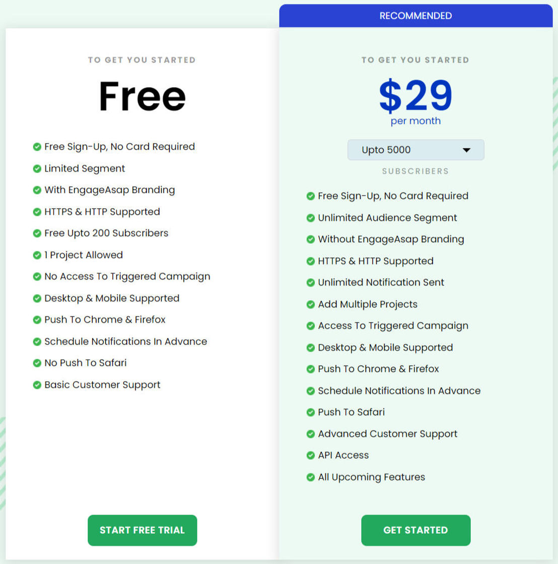 EngageAsap pricing