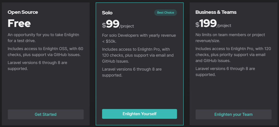 enlightn pricing