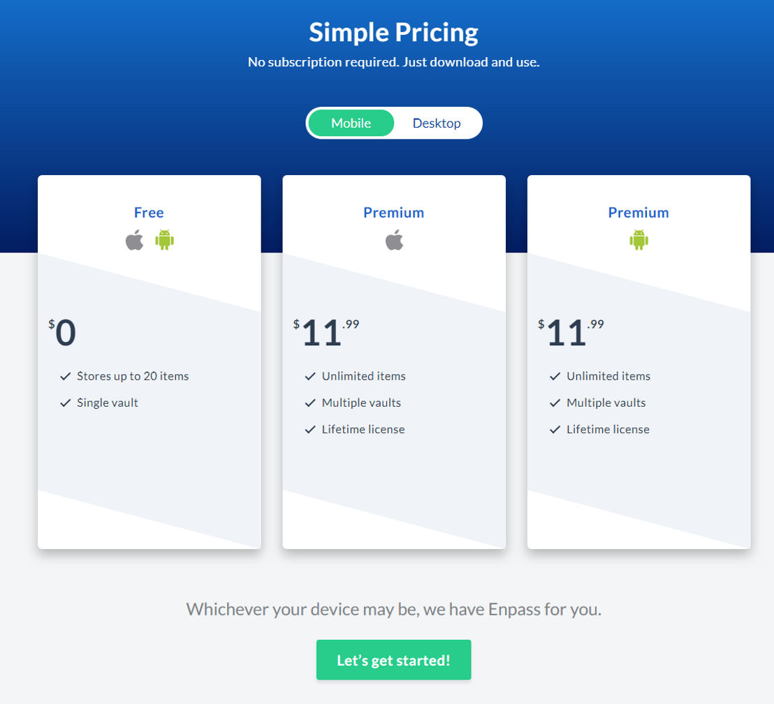 enpass pricing