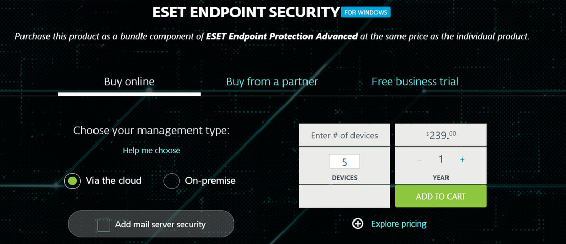 ESET Endpoint Security pricing