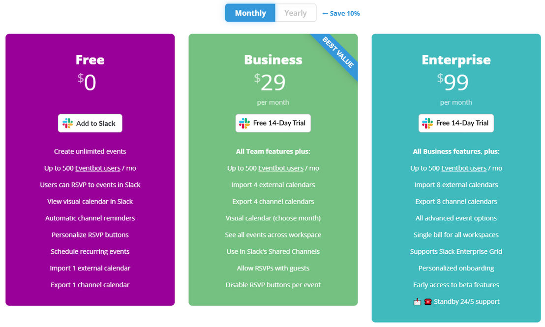 Eventbot pricing