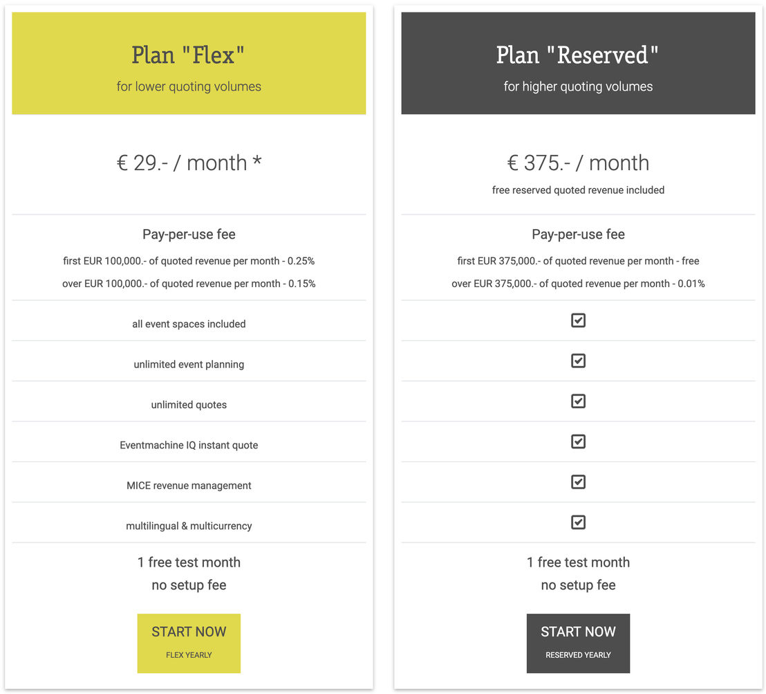 EventMachine pricing