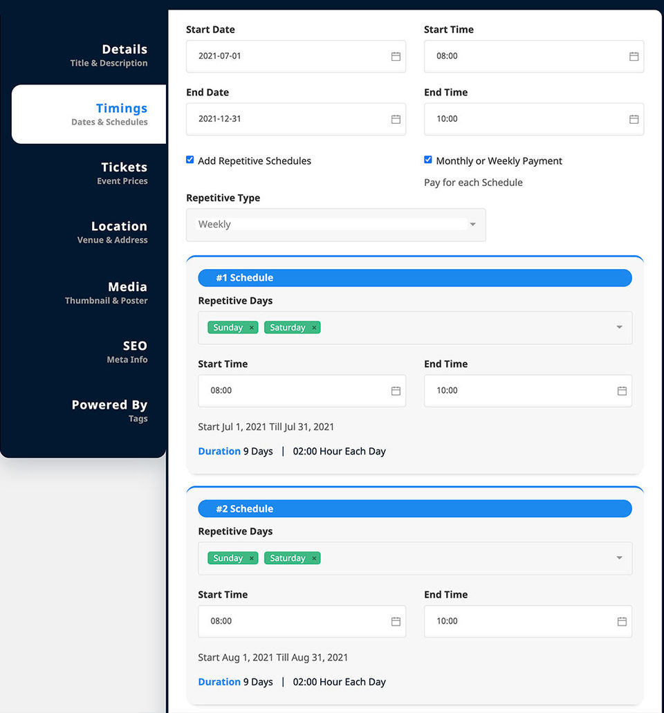 Customise Event Frequency-thumb