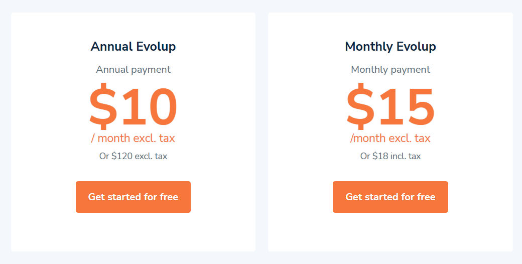 Evolup pricing