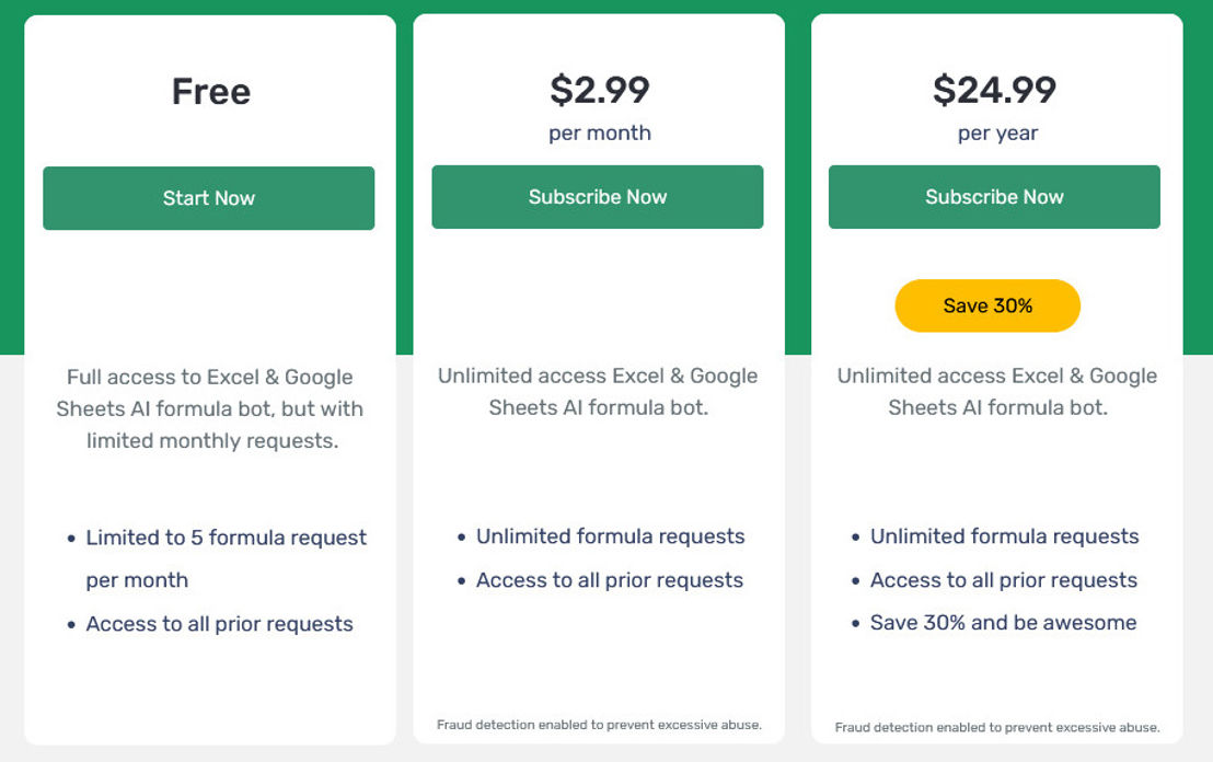 excelformulabot-com pricing