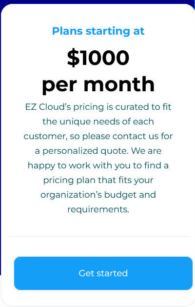 EZ Cloud pricing