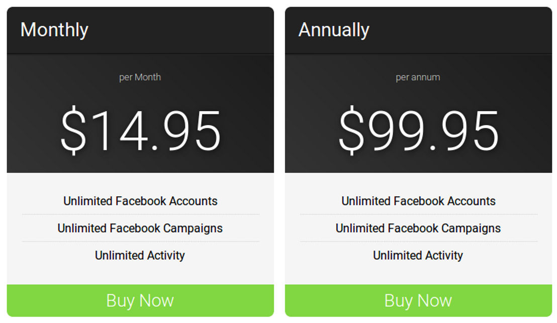 FaceDominator pricing