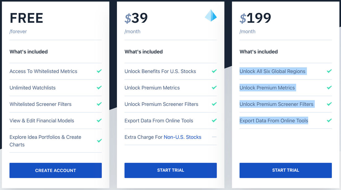 Finbox-platform pricing