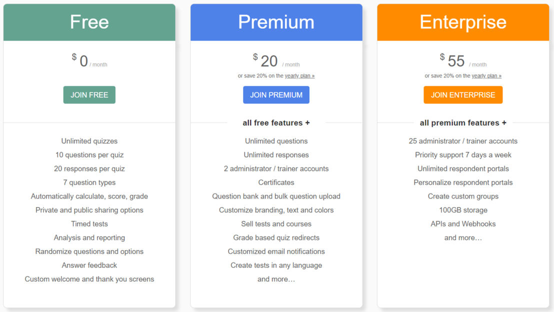 FlexiQuiz pricing