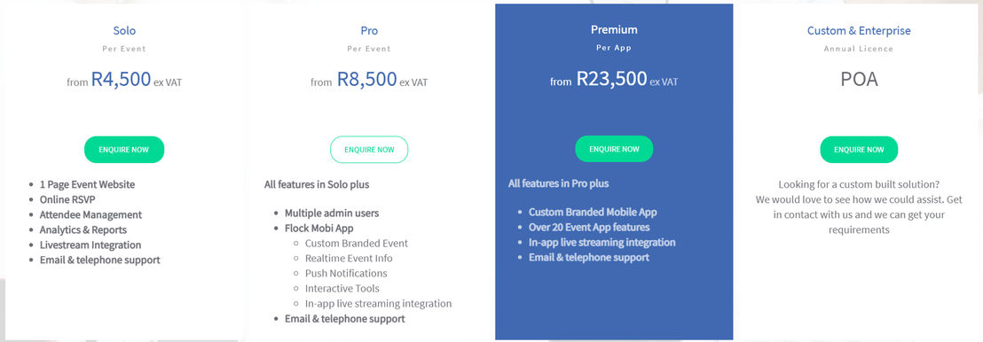 Flock Eventing Platform pricing