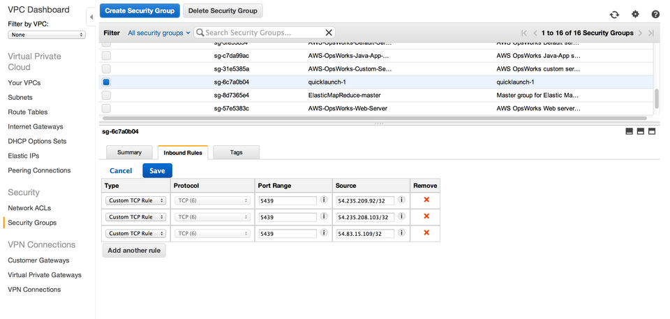 Settings VPC