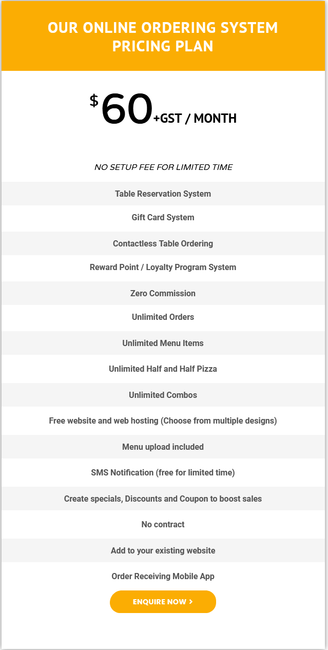 Foodship pricing