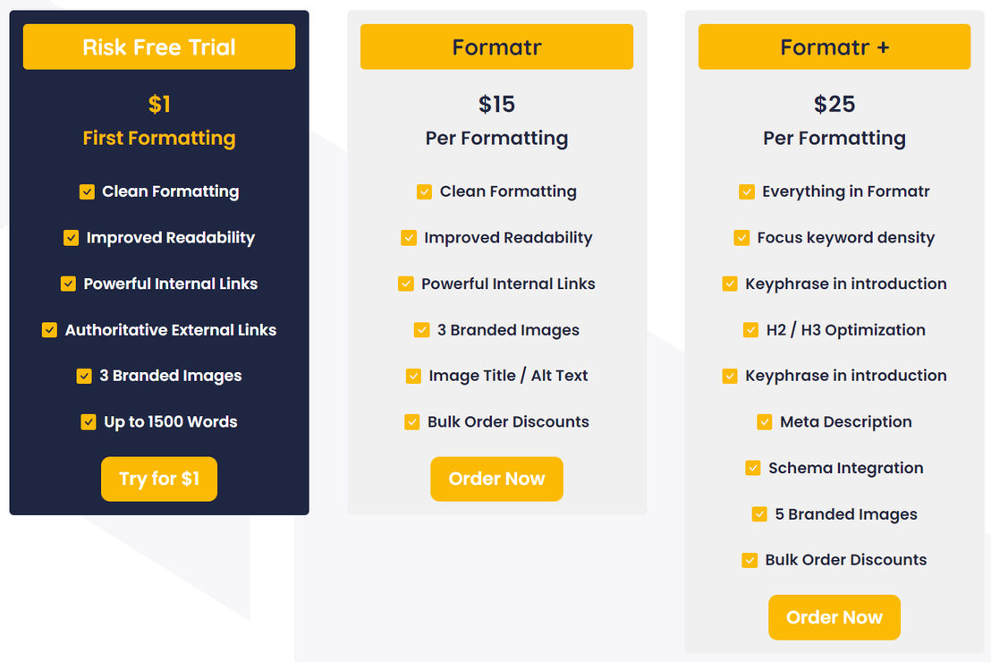 Formatr pricing