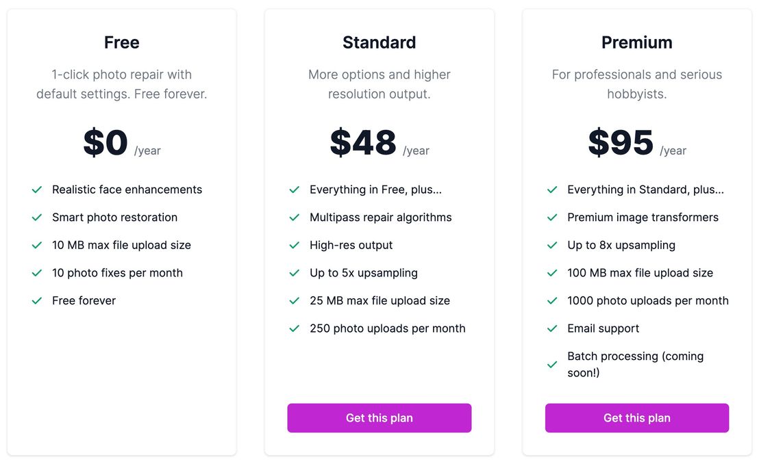 FotoFix pricing