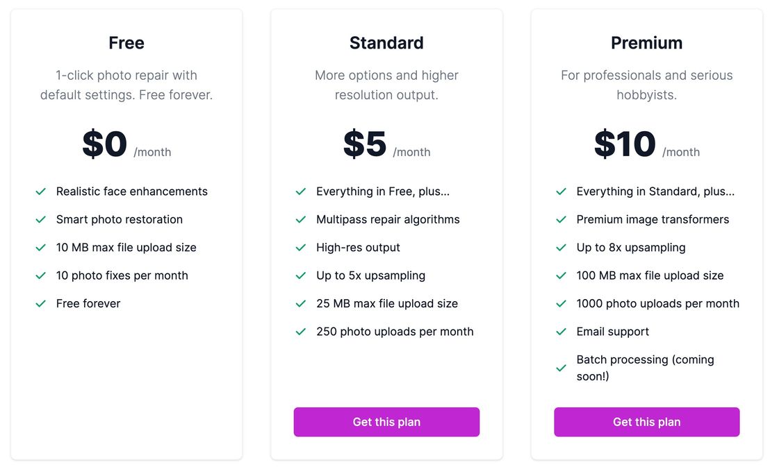 FotoFix pricing