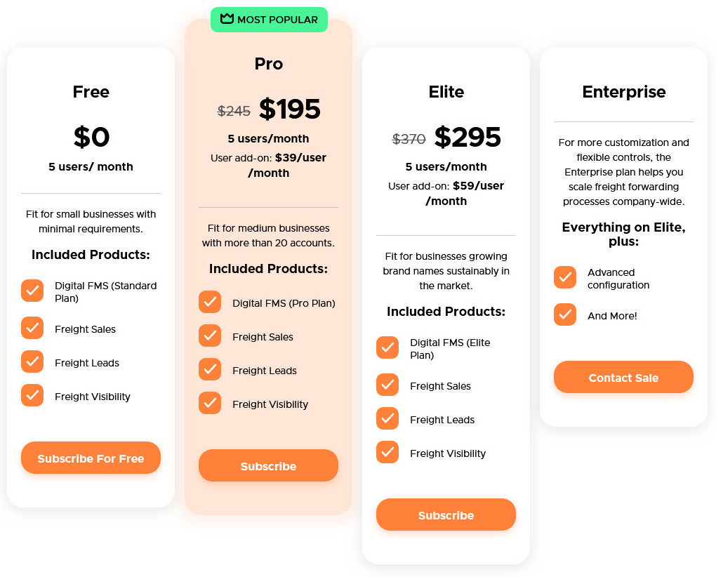 Freightek pricing