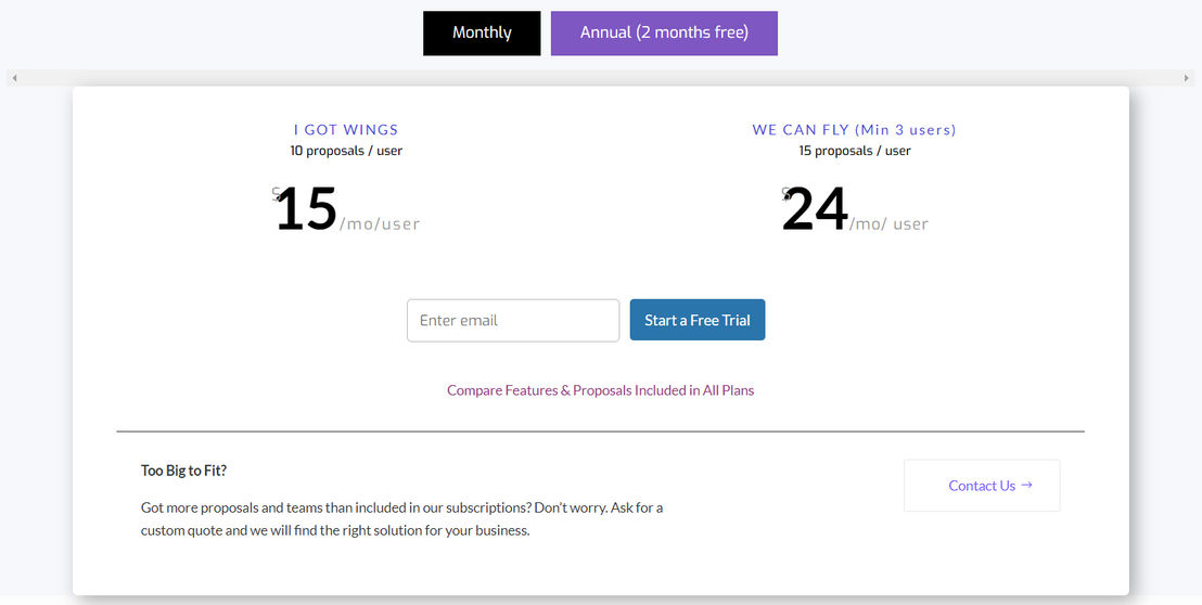 Fresh Proposals pricing