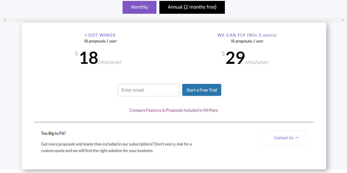 Fresh Proposals pricing