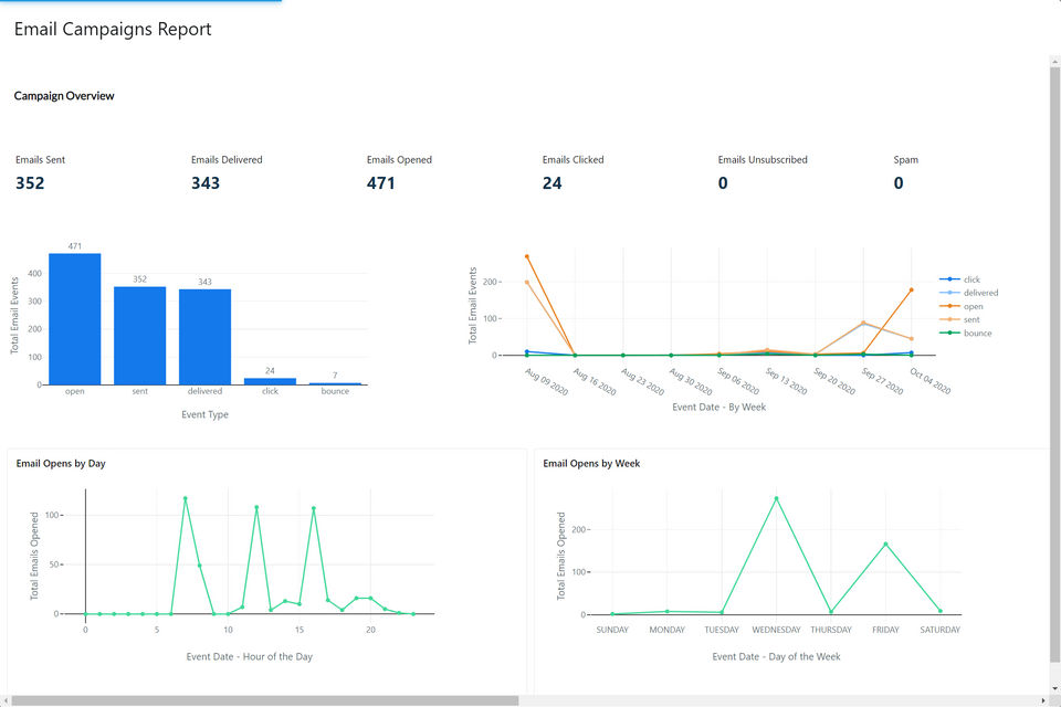 Email Campaign Report screenshot