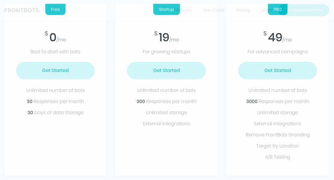 FrontBots pricing