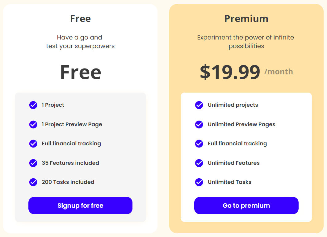 Fructu pricing