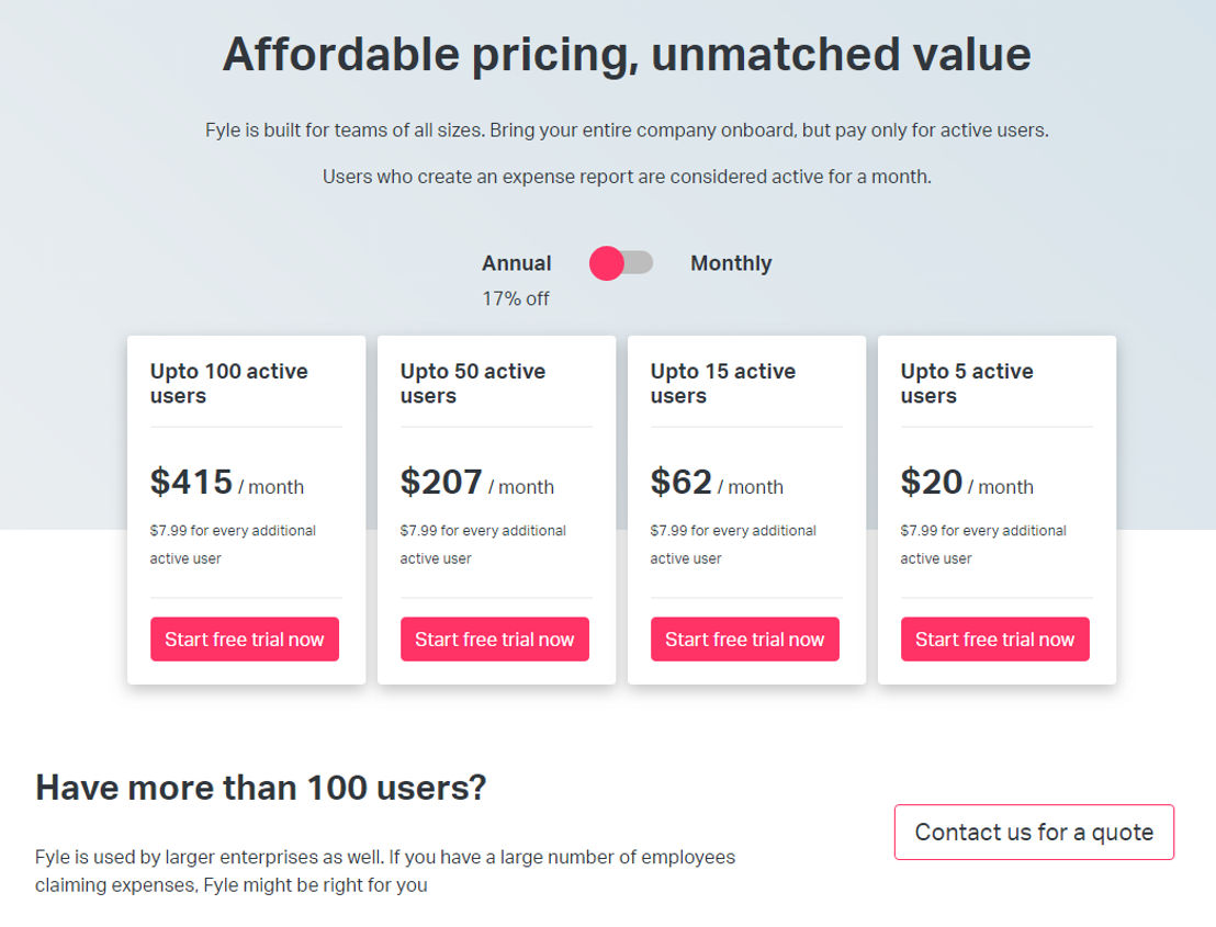 Fyle pricing