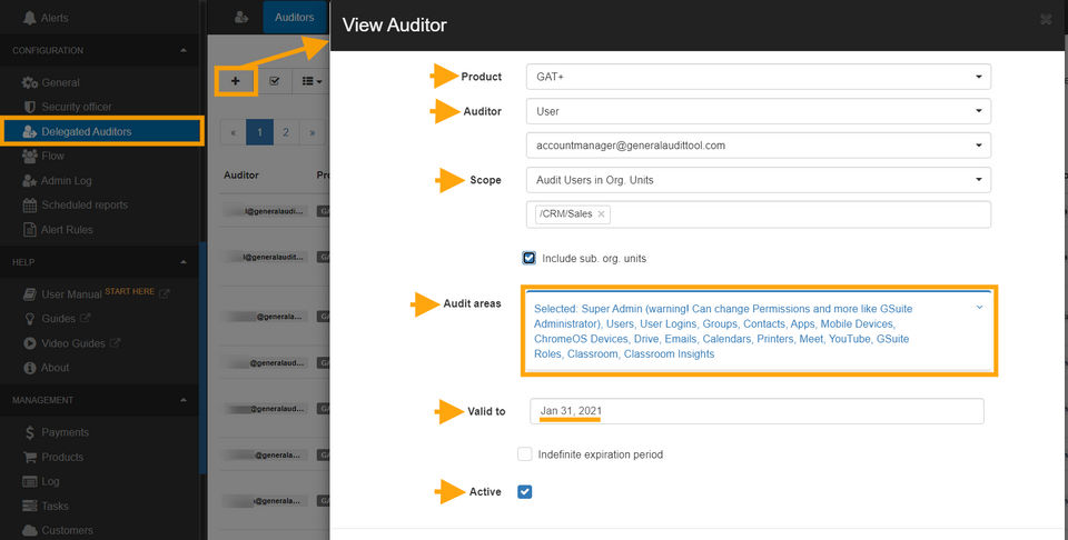 Delegated Auditor