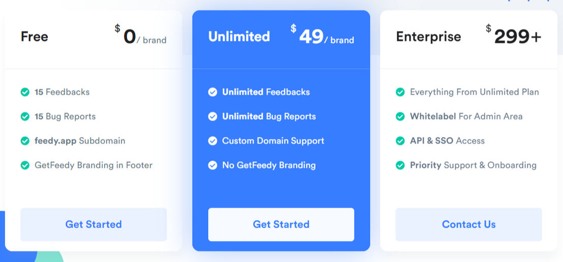 GetFeedy pricing