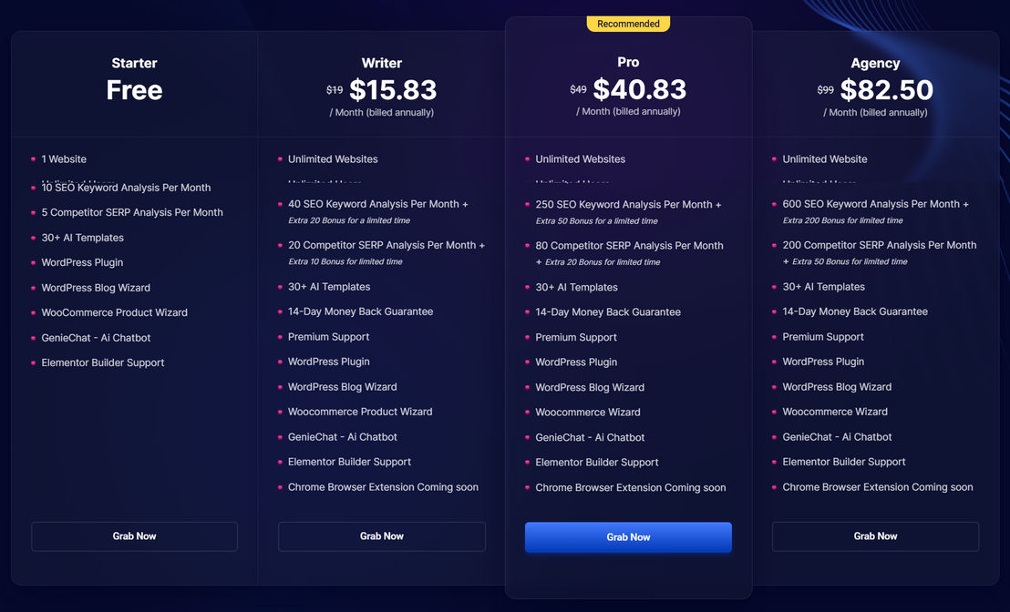 GetGenie pricing