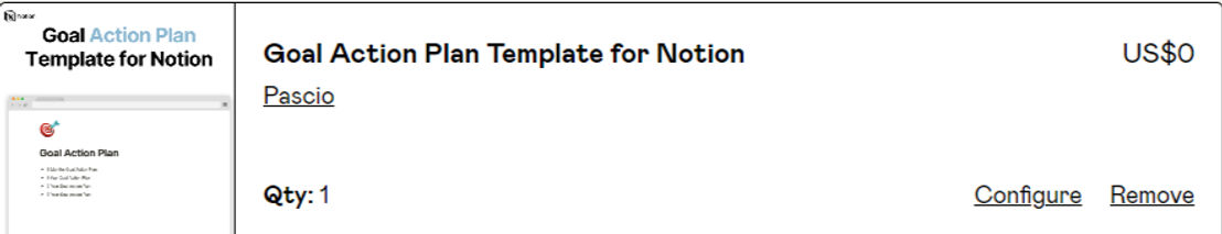 Goal Action Plan Template for Notion pricing