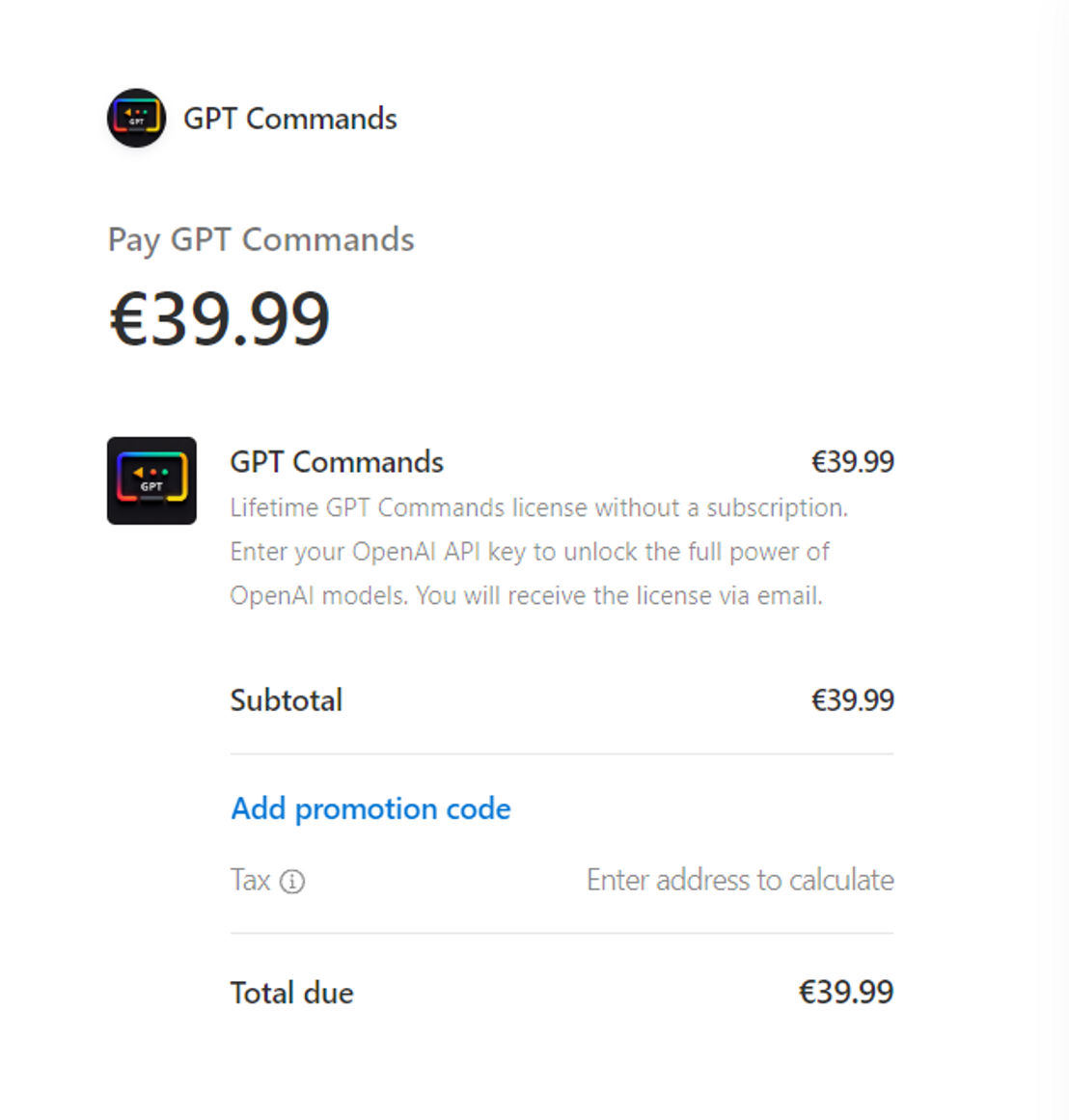 GPT Commands pricing