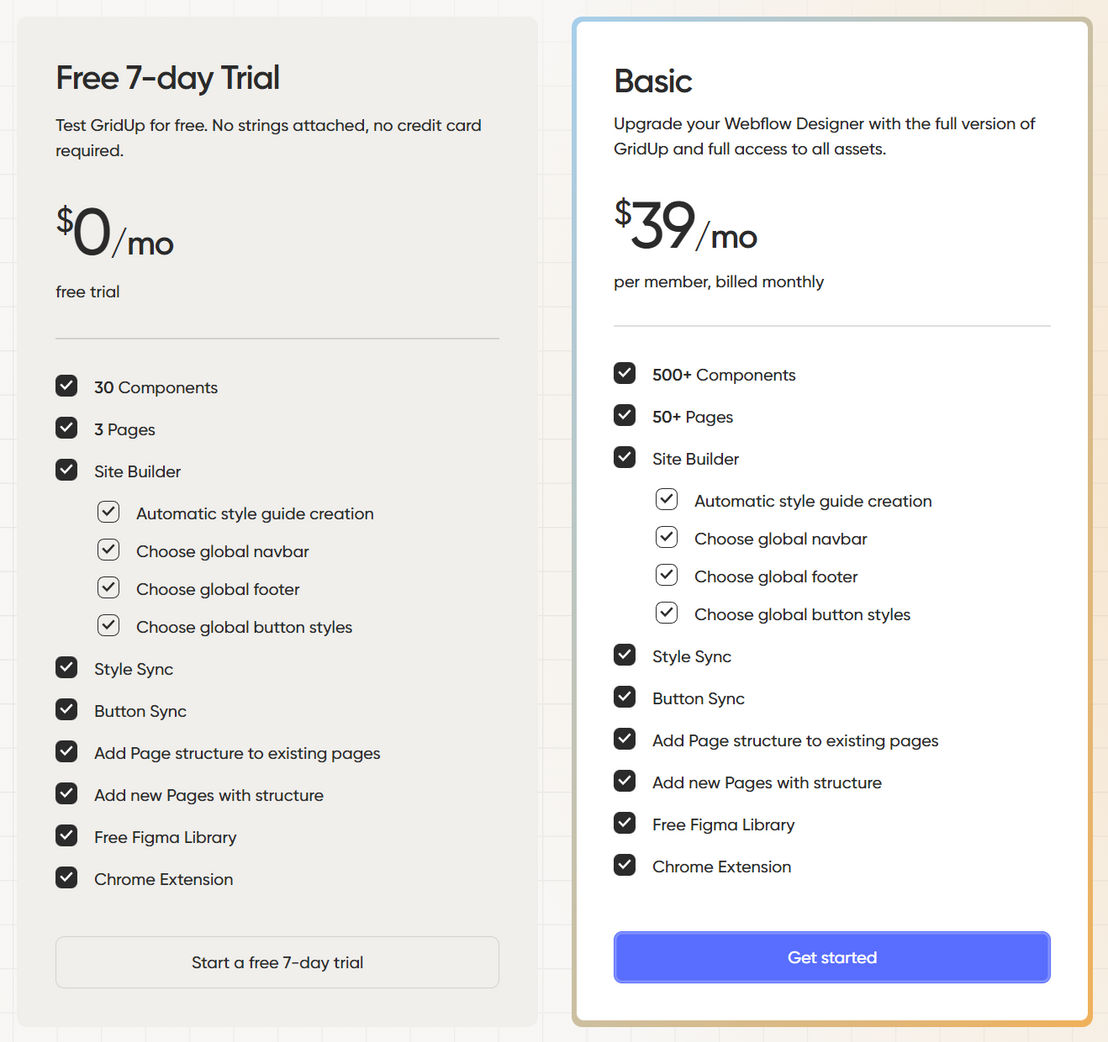 GridUp pricing