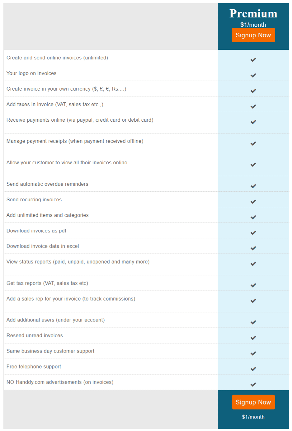 Handdy Invoices Pricing: Detailed Cost & Plans & Alternatives