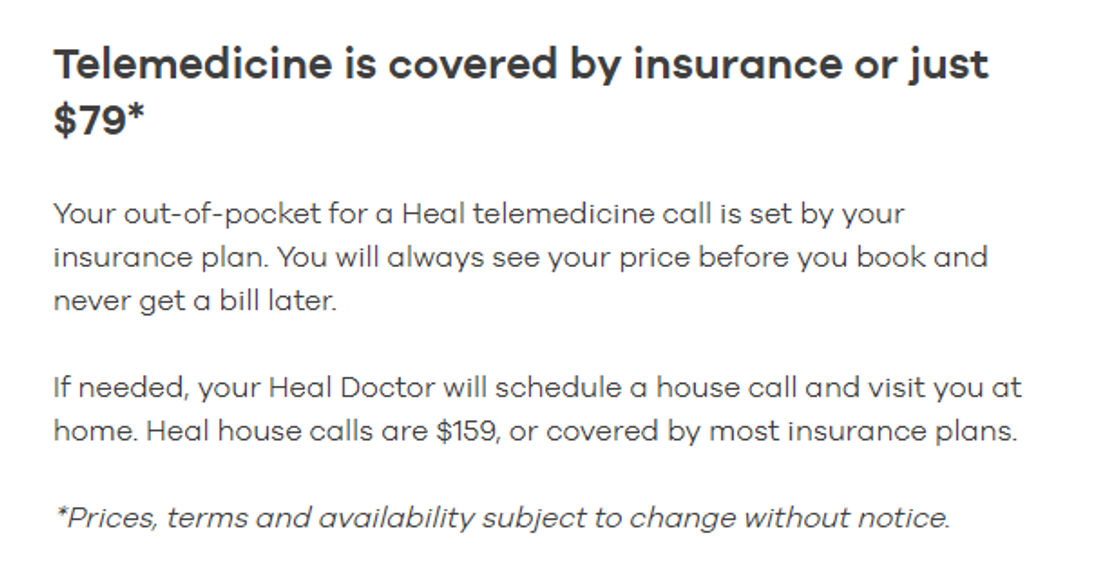 Heal pricing