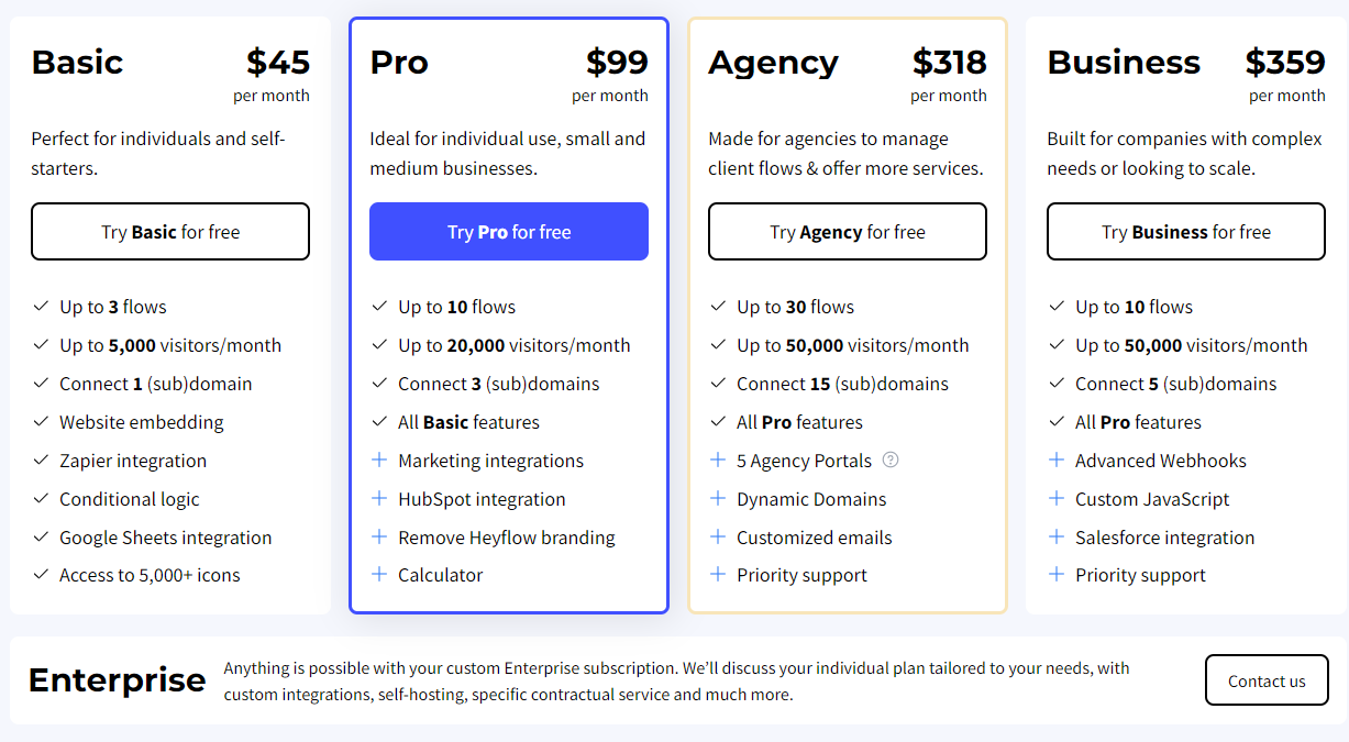 Heyflow pricing