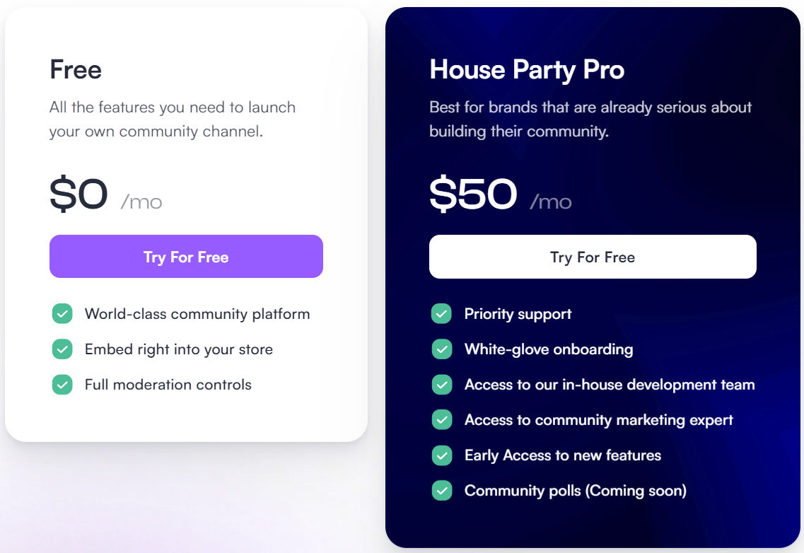 HouseParty pricing