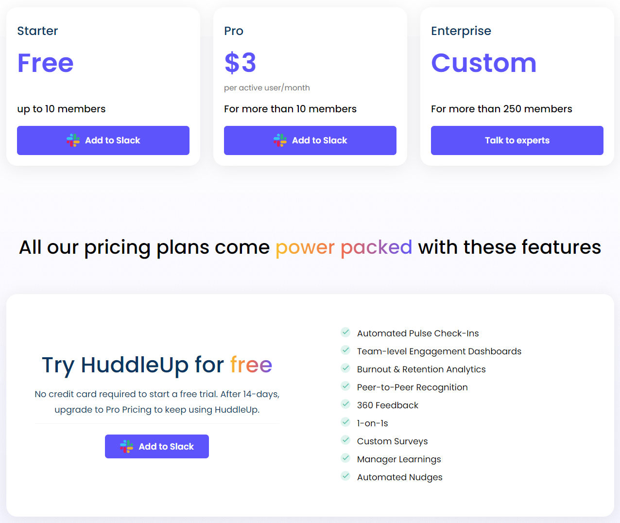 huddleup pricing