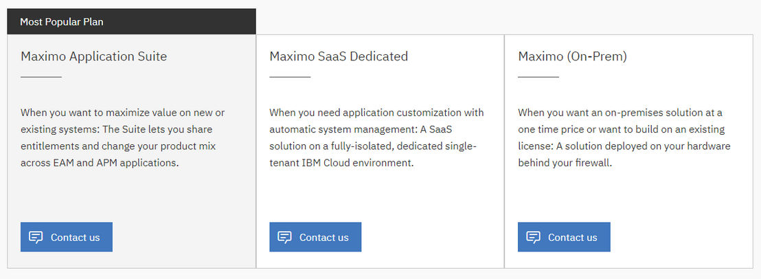 IBM Maximo pricing