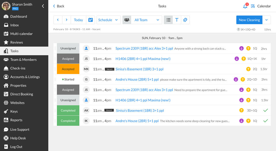 Tasks screenshot