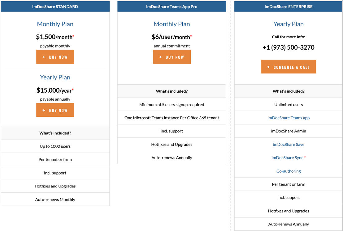 imDocShare pricing