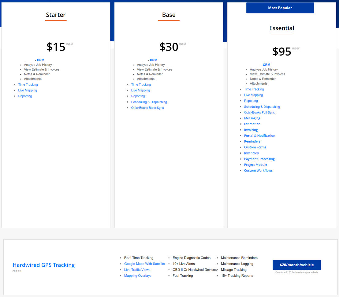 industrack pricing