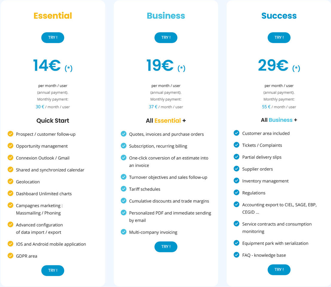 Initiative CRM pricing