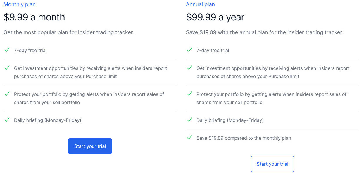 insiderbuystock pricing