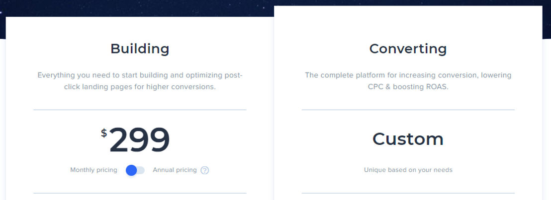 Instapage pricing