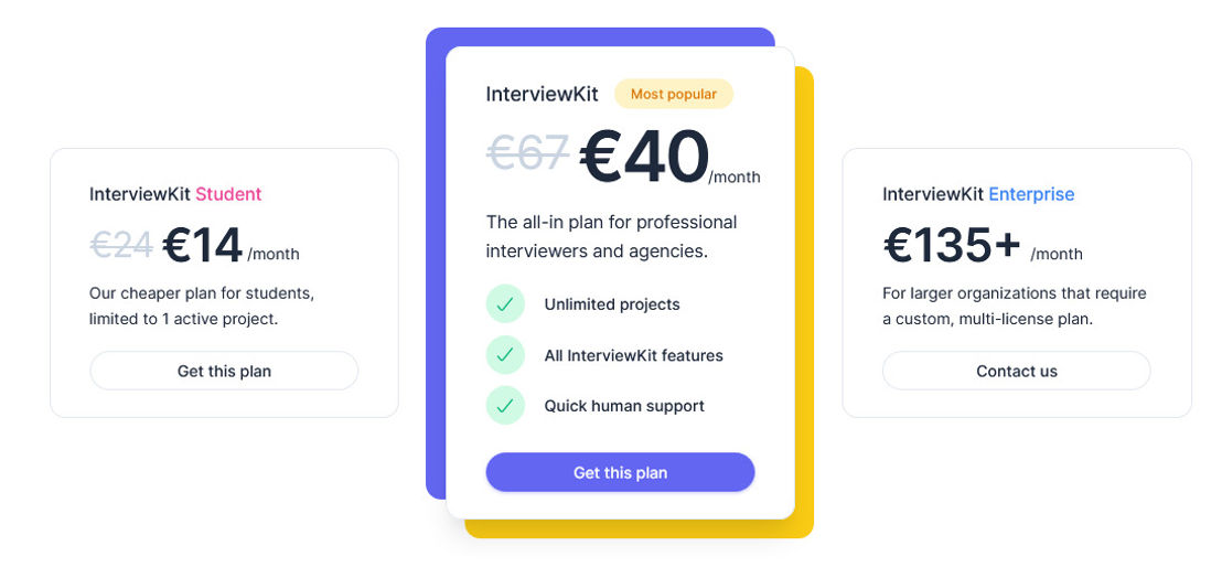 InterviewKit pricing