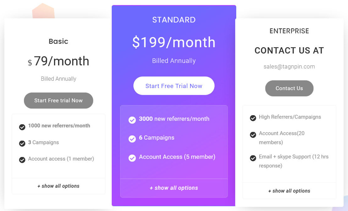 InviteReferrals pricing