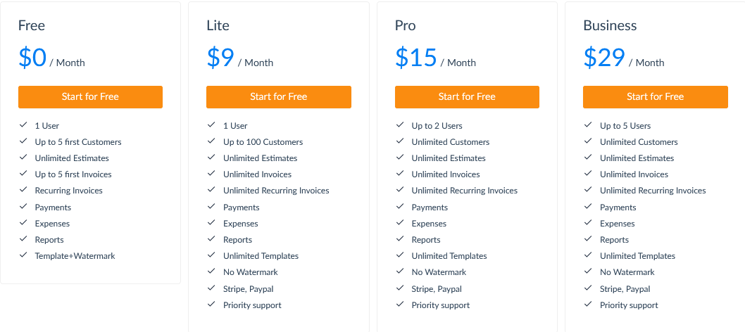 invoicy pricing