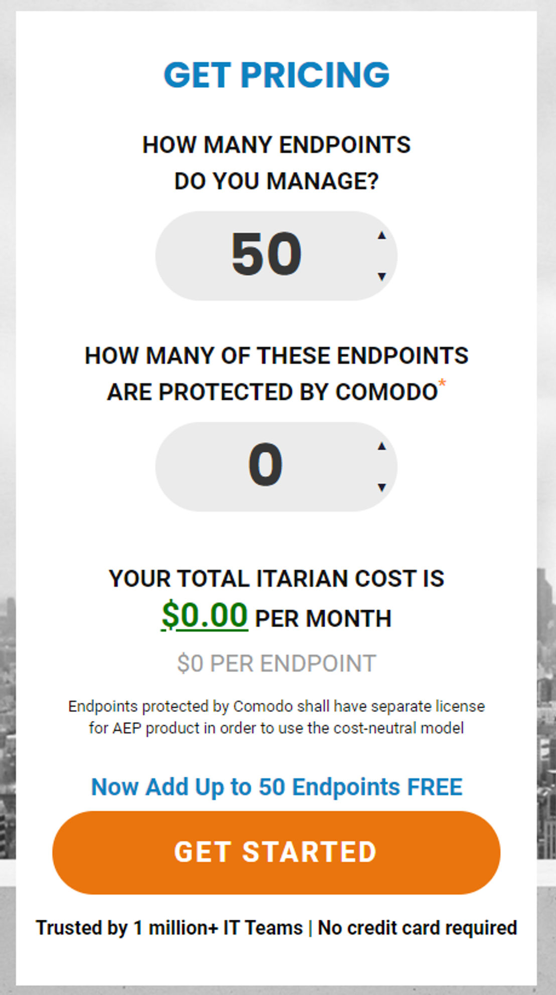 ITarian RMM pricing