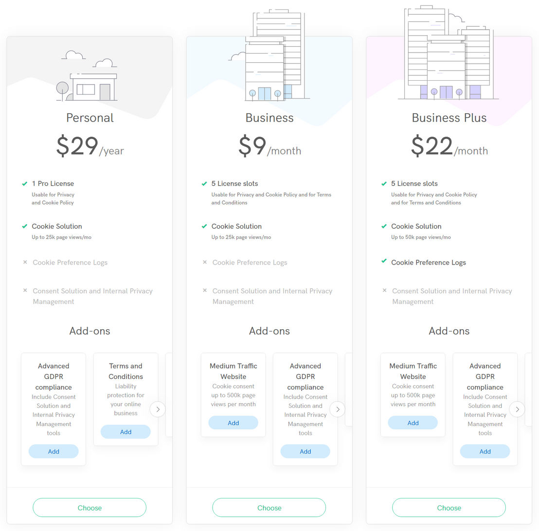 iubenda pricing